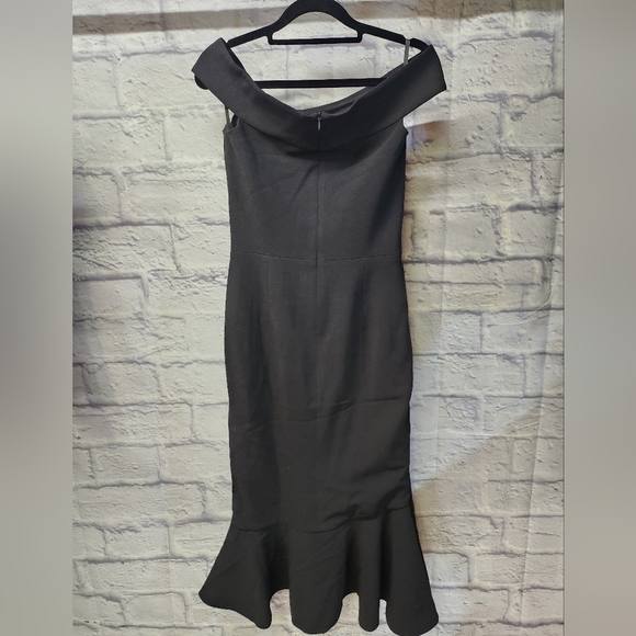 NWOT $254 DRESS THE POPULATION NATALIA OFF THE SHOULDER BLACK DRESS S - Picture 6 of 9